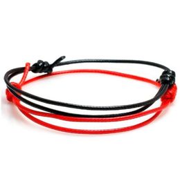 100PCS/lot Fashion Red Wax Bracelet Lucky Handmade Rope Adjustable Bracelet for Women Men Jewellery Lover's Gift