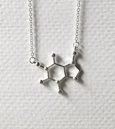 30pcs Kaffeemolekül Geometrischer Anhänger Chemische Moleküle Halskette Wissenschaft Struktur Chemie Halsketten für Schwesterschmuck