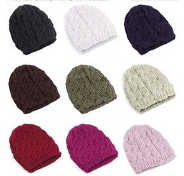 Winter Womens Beanie Hats Knitted Knit Caps Crochet Wool Blends Warm Girls Hat Caps mix Colors