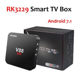 V88 4K Android 7.1 TV Box Rockchip RK3229 1G 8G Quad Core HD 4 USB 4K H.265 10 bit 60FPS WiFi Media Player WiFi Internet Set Top Box