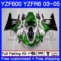 Body For YAMAHA YZF-600 Green black frame YZF-R6 03 YZF R6 2003 2004 2005 Bodywork 228HM.53 YZF 600 R 6 YZF600 YZFR6 03 04 05 Fairings Kit