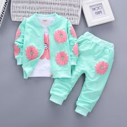 3pcs Kids Roupas de bebê conjunto para meninas Autumn Cotton Fashion Girls Set Setit