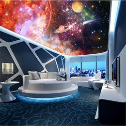 Custom Photo Wallpaper Wall Painting Galaxy Starry Sky Nebula Ceiling Zenith Mural Papel De Parede 3d Living Room Bedroom Decor