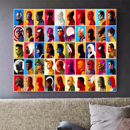 Marvel Poster 1pcs Printed Canvas Print Painting Marvel Superheroes Home Decor Wall Art Pictures For Living Room No Frame F1780