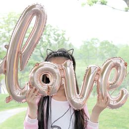 Love Aluminum Foil Balloon English Letter Shape 108*64cm Airballoon For Valentine Day Party Decorations Air Balloons Many Colors lin2294