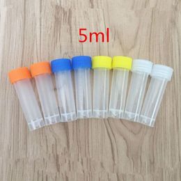 1000pcs 5ml Plastic Frozen Test Tubes Vial Screw Seal Cap Pack Container with Silicone Gasket cosmetic tube F20173056