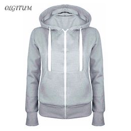 HOT SALE!2017 Hoodies Sweatshirt Ladies Women Men Coat Top NEW 5 Colors Unisex Plain Zip Up Hooded Zipper