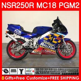 Bodys For HONDA NSR250R MC16 MC18 PGM2 NS250 88 89 Movistar Blue 78HM.68 NSR 250 R NSR250 R RR NSR250RR NSR 250R 88 89 1988 1989 Fairing Kit