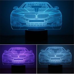 3D illusion BMW Gift LED Modern night 7Color change touch table desk Lamp Light #R45