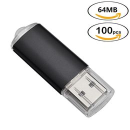 Atacado 100pcs retângulo usb flash drives 64mb flash caneta acionamento de caneta de alta velocidade 64m Memory Stick Stand para laptop PC Tablet Multicolors