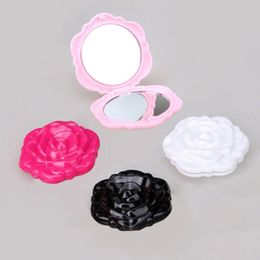 Mini Vintage Retro Rose Flower Shape 3D Stereo Double Sided Cosmetic Makeup Compact Mirror fast shipping F939