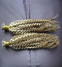 New Arrival I-tip Hair Extensions Kinky Curly Bonded Brazilian Non-remy Hair Pre-bonded 200g/strands I-tip Top quality hair