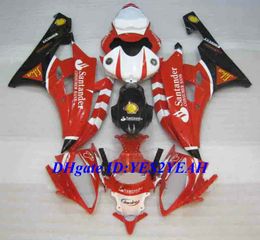Hi-Quality Injection Mould Fairing kit for YAMAHA YZFR6 06 07 YZF R6 2006 2007 YZF600 ABS Hot Red white Fairings set+Gifts YQ18