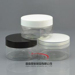 100ml clear PET Jar with black/white/clear PP lid,Clear Skin Cream Container 100g Jar Cosmetic packing,thin base