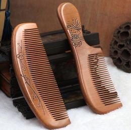 high quality big size 17cm5 5cm natural wood combs antistatic health care beard comb hairbrush massager hair styling tool best gifts