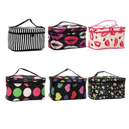 6 Colours Zipper Makeup Cosmetic Bag Lip Zebra Dot Flowers Pattern Makeup Case Pouch Toiletry Storage Organiser