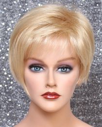 "Natalie" Jon Renau Short Pixie Chic Wig Golden N Pale Blonde Mix FS613-24B JRNA