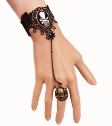 Hot style Halloween foreign trade jewelry pirate skeleton head diamond bracelet women's personality band ring fashion classic exquisite eleg