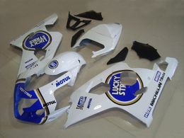 hot sale faring kit for suzuki gsxr600 gsxr750 04 05 k4 aftermarket gsxr600 750 2004 2005 blue white fairings set ha15