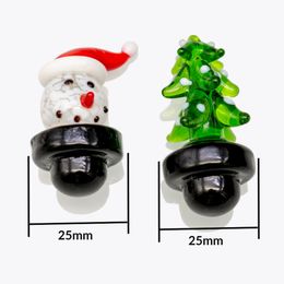 Christmas Banger Carb Cap Cane dab tool fit 25mm Quartz Nails Hookahs Thermal Glass Bong water bongs