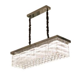 Luxus-moderne Kristall-Kronleuchter-Lampe für Esszimmer Rechteck Kücheninsel hängende Kristalle Lampen