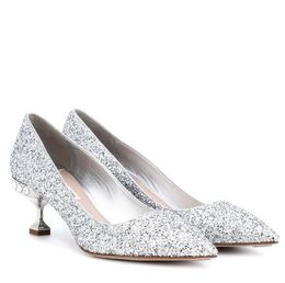 Bahar Sonbahar Kadınlar Pompalar Seksi Gümüş Yüksek Topuklu Ayakkabı Kadınlar Moda Rhinestone Düğün Ayakkabıları