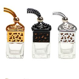 Car Hanging Perfume Rearview Mirror Ornament Air Freshener For Essential Oils Diffuser Fragrance Empty Glass Bottle c805