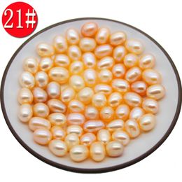 high-quality natural freshwater rice-shaped loose beads 21# natural pink total 21 colors