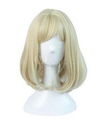 Harajuku Lolita Wigs Gold Long Bobs With Side Bangs Lolita