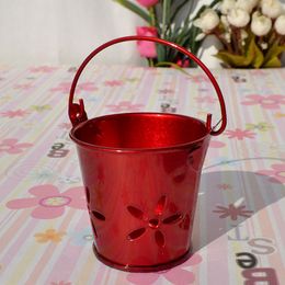 Hollow Buacket Candy Box Sweet Gift Mini Cute Colorful Wedding Tin Candy Buckets Colored Metal Bucket