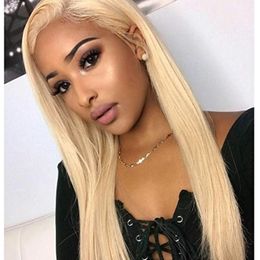Brazilian Ombre Glueless Full Lace Human Hair Wigs For Black Women Brazilian Straight 613 Blonde Full Lace Wigs With Baby Hair Around