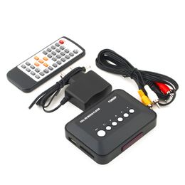 Freeshipping 1Pcs 1080P HD SD/MMC TV Videos SD MMC RMVB MP3 Multi TV USB H-DM-I Media Player Box Wholesale