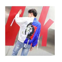 2018 Primavera Hip Hop Bomber Giacca e cappotto Uomo Donna Moda Stampa Giacca a vento da uomo Giacca da baseball sottile maschile M-2XL