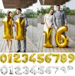 40'' party supplies wedding supplies kids Favours helium infantable number foil balloon gold/silver 90cm mylar balloons decoration