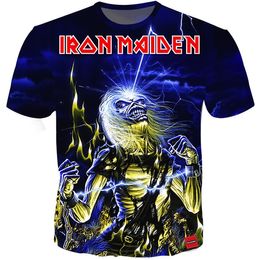 -3D Футболка Iron Maiden для мужчин Tee Группа Music Tshirt Gothic Rock Tops Одежда Панк 3D Print футболках 8 Стили