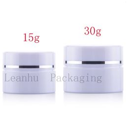 Plastic Cream Jar With White Screw Cap,Empty Cosmetic Containers,15g/30g Refillable Solid Perfume Packing Container,Wholesale