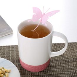 Butterfly Tea Bags Strainers Silicone Philtre Tea Infuser Silica Cute Teabags for Tea & Coffee Drinkware Preferred273F