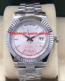 Luxury Watches 3 Style 228239 White Gold Dark Rhodium Stripe Motif Dial 41mm Automatic Fashion Brand Men's Watch Wristwatch