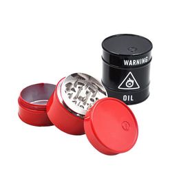 Diameter 44mm three layer smoked metal big oil drum cigarette lighter grinder