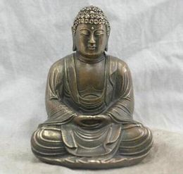 Chinese Folk Culture Handmade Brass Bronze Statue Sakyamuni Buddha Sculpture