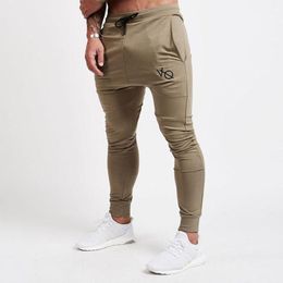 Mens Joggers 2018 GYMS New Men Skinny Pants Trousers Men Pants Gymming Slim Fit Sporting Male Breathable Joggers Black khaki
