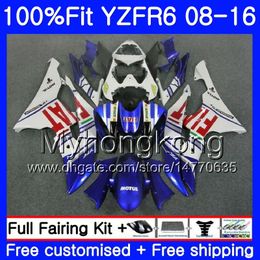 Injection white blue top For YAMAHA YZF600 YZFR6 08 09 10 11 12 YZF-600 234HM.24 YZF 600 R 6 YZF-R6 YZF R6 2008 2009 2010 2011 2012 Fairings