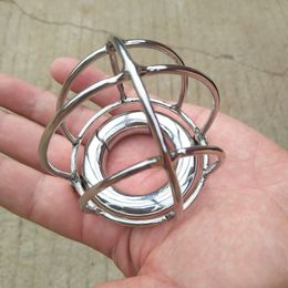 8 Sizes Cockrings Stainless Steel Hollow Chastity Cage Scrotal Ring Weight Bearing Pendant,Cock Cages Penis Protection Cover Sex Toys for Men BB2-2-248