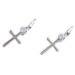 Small Cross Earrings For Women Girl Religious Jesus Stone Earrings Jewellery Crucifix Christian Ornaments