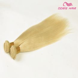 luxury Blond 613 color remy Hair Wefts bundles Brazilian Indian human hair weave extension silk straight free DHL