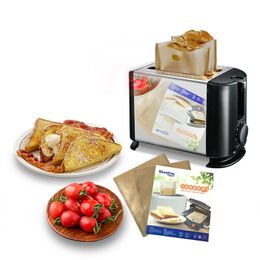 Toaster Bags for Grilled Cheese Sandwiches Made Easy Reusable Non-stick Baked Toast Bread Bags Microwave Heating Pastry Tools