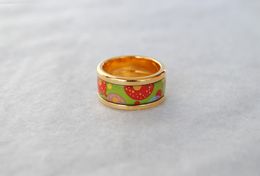 18k goldplated enamel round rings flower of love series rings top quality ring for women wedding rings for gift