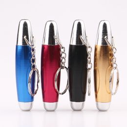 Colorful Metal Pipe Keychain Torpedo Shape High Quality Mini Smoking Tube Portable Unique Design Easy Carry Clean DHL Free