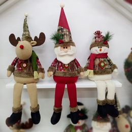 Lovely Deer Snowman Santa Claus Ornament Christmas Window Decoration Home Decor Kids X mas Gift Party Favour DEC420