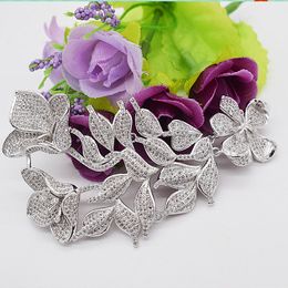 High-grade zircon micro clasp inlay diy classic accessories flower-shaped pearl necklace pendant chain link